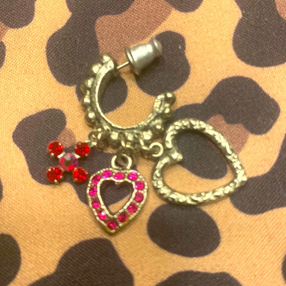 NWT⭐️F.A.I.T.H. Company “Guardian Angel” Hearts & Cross Charms EARRINGS GG-E141A - Picture 2 of 5